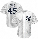 Yankees 45 Gerrit Cole White Cool Base Jersey Dzhi,baseball caps,new era cap wholesale,wholesale hats